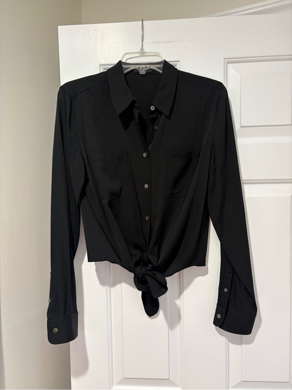 Theory Classic Black Women’s Button-Up Shirt